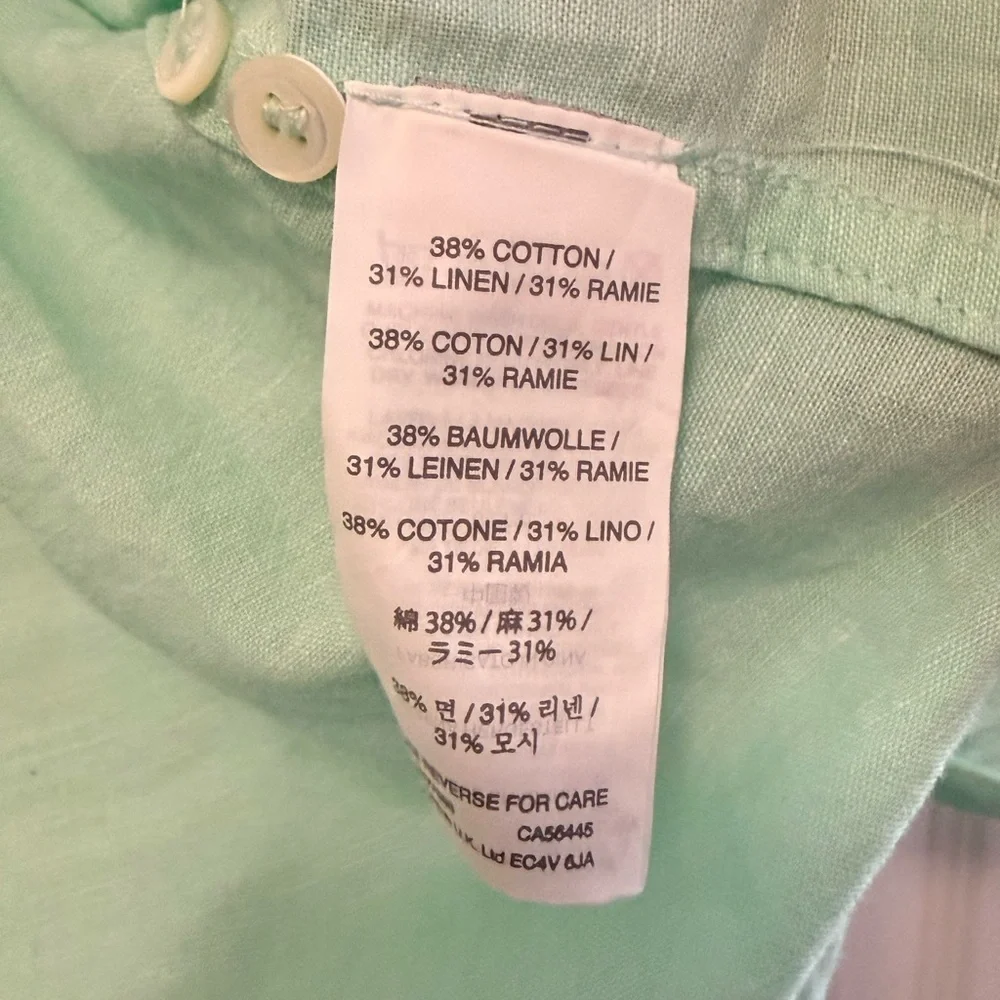 J. Crew Button Down Light Green Collared Shirt Size 8 Butter mom - Picture 7 of 7